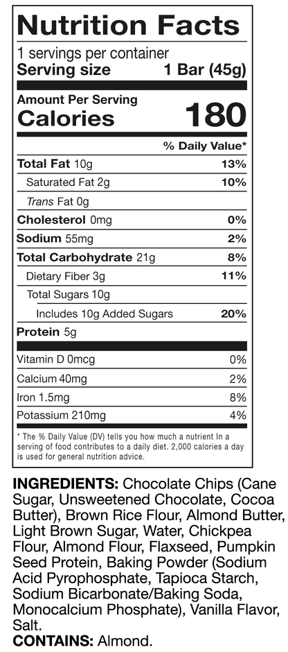 Chocolate Chip Cookie Bar 12 Pack