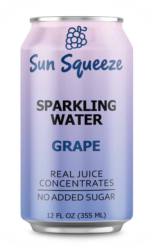 Sun Squeeze Sparkling Water - Grape 12 Pack